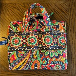 Vera Bradley Red and Orange Travel Bag with Venetian Paisley Pattern